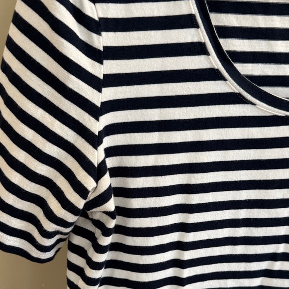 AG Adriano Goldschmied Navy and White Striped Tee - Picture 3 of 4